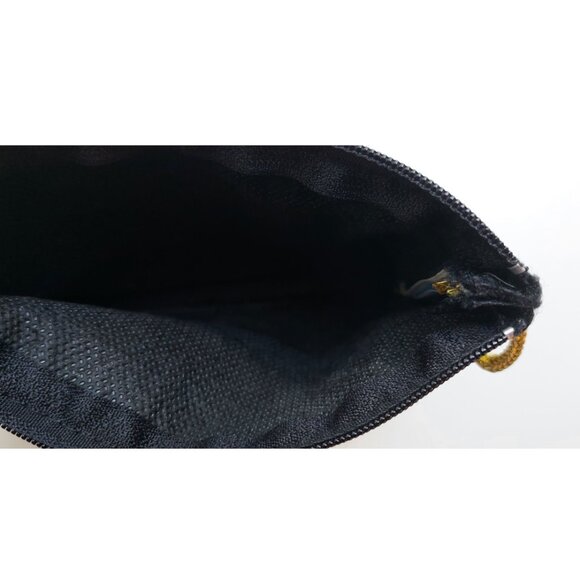 Blue and Gold Embroidered Small Zipper Pouch Wallet Oriental Ornate - Picture 4 of 5